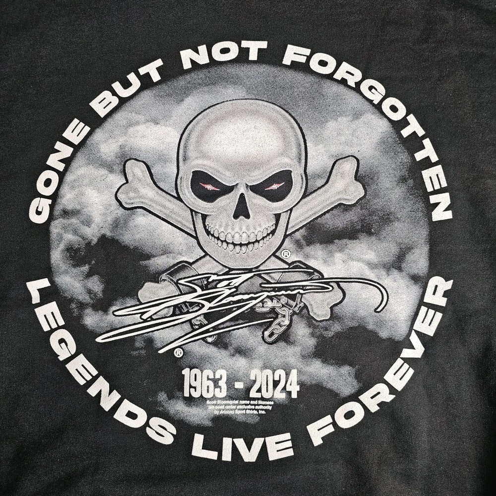 Scott Bloomquist Hoodie 3XL Forever Legend Black‎ Skull Double Side Graphic
